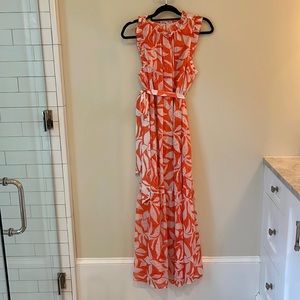 Marie Oliver orange & white dress size medium